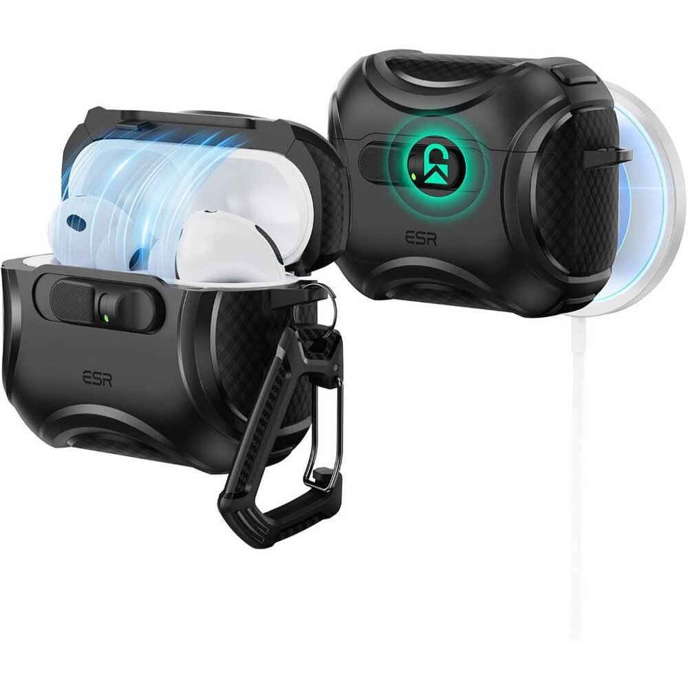 ESR Cyber Series AirPod Pro 3 (2025) Case MagSafe USB-C Drop-Proof Lock Black